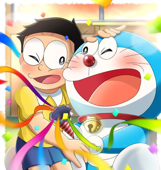 Hình nền Doremon và Nobita đang cười