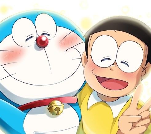 Hình nền Doremon và Nobita đang vui cười bên nhau