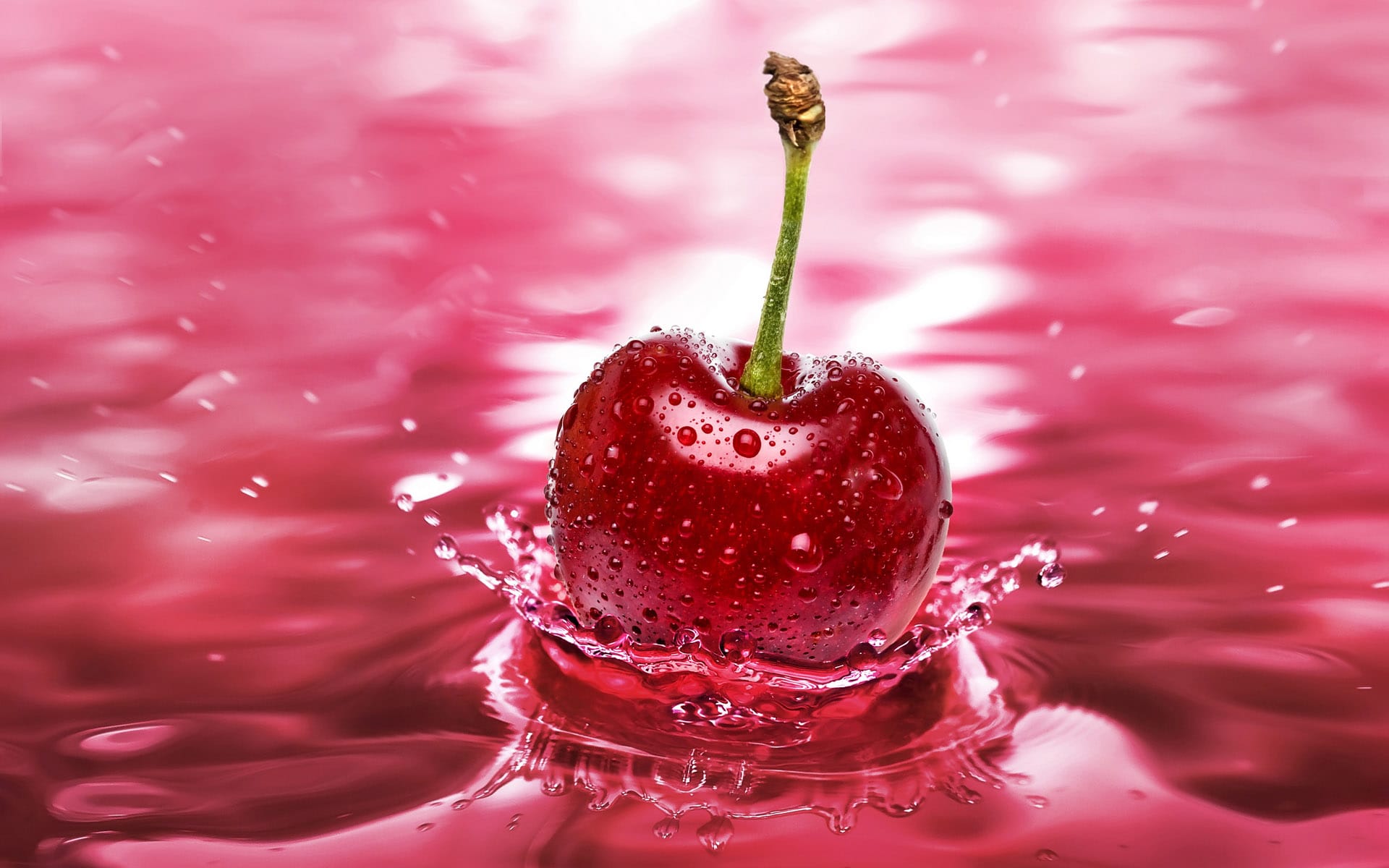 hình nền quả cherry trên nước đẹp