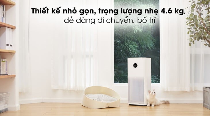 Máy lọc không khí Xiaomi Mi Purifier 3C có màu trắng trang nhã, phù hợp đặt ở nhiều không gian